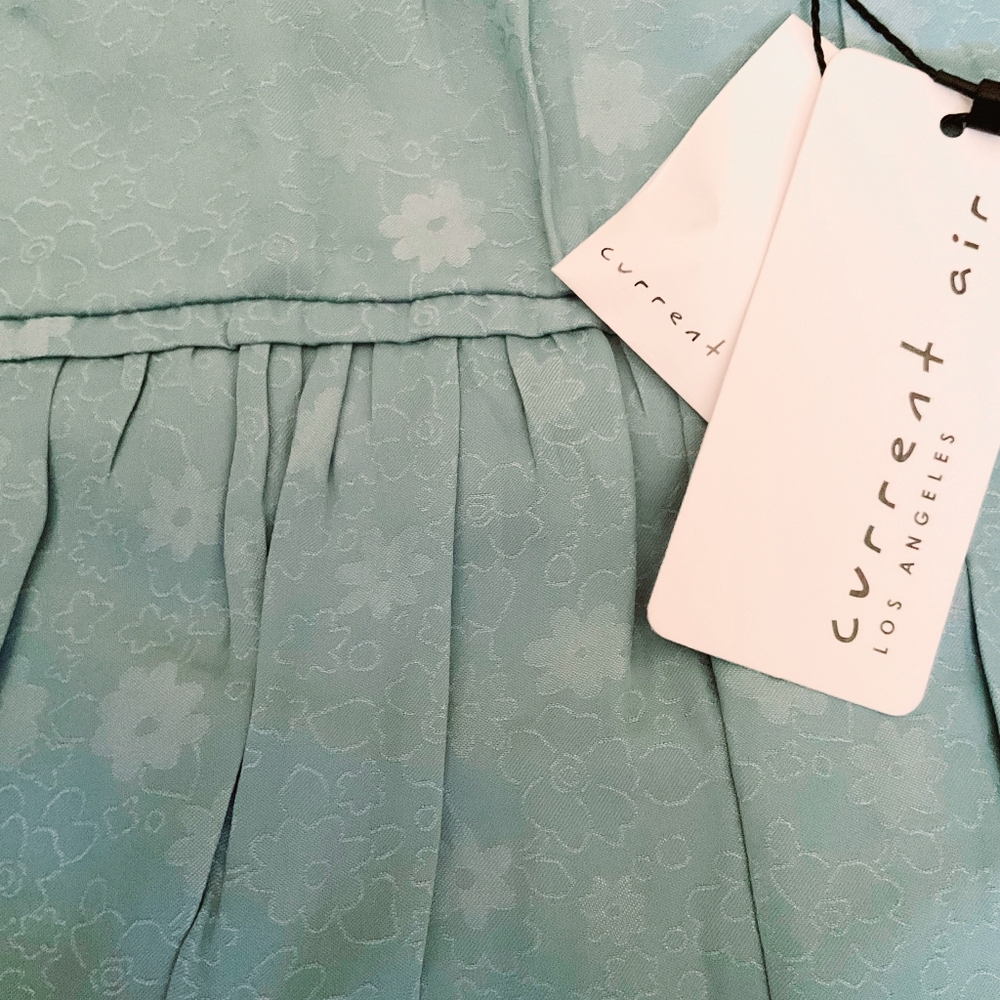 CURRENT AIR Anthropologie Aqua Splash Floral Embossed Short Dress - Picture 4 of 9